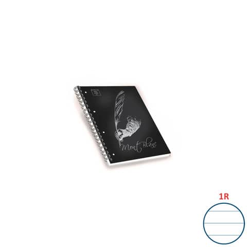 Blocco Montblanc - spiralato - 22x29,7cm - 4 fori - microperforato - 80gr - 70 fogli - 1 rigo - Pigna
