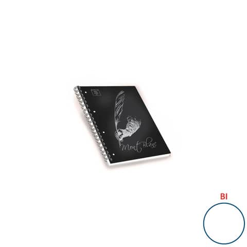 Blocco Montblanc - spiralato - 22x29,7cm - 4 fori - microperforato - 80gr - 70 fogli - bianco - Pigna