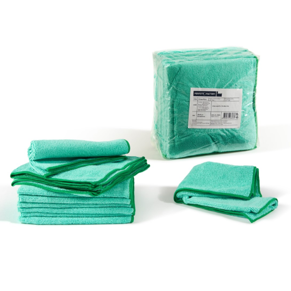 Panni microfibra Ultrega - 40 x 40 cm - verde - PerfettoFactory - conf. 10 pezzi