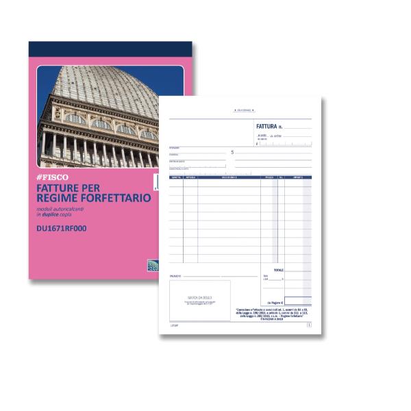 Blocco fatture per regime forfettario - 50/50 - copie autoric. - 21,5 x 14,8 cm - DU1671RF000 - Data Ufficio