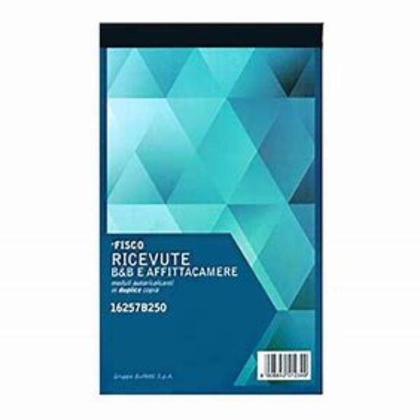 Blocco ricevute B&B/affittacamere - 25/25 - copie autoric. - 16,8 x 10 cm - DU16257B250 - Data Ufficio