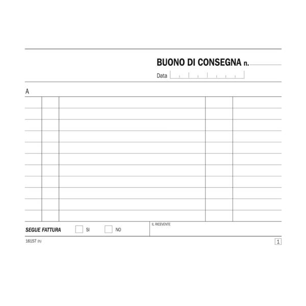 Blocco buoni di consegna - 50/50 copie autoric. - 11,5 x 16,5 cm - DU161570000 - Data Ufficio