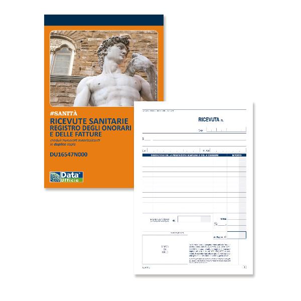 Blocco registro onorari/fatture ricevute sanitarie - 50/50 copie numerate autoricalcanti - 21,5 x 14,8 cm - DU16547N000 - Data Ufficio