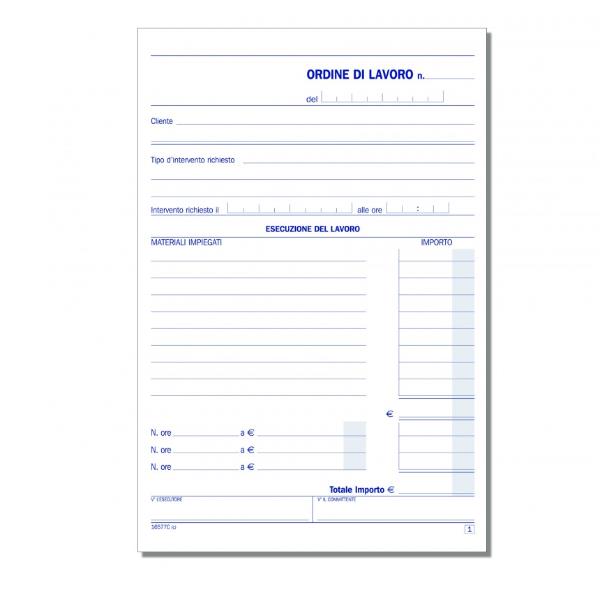 Blocco interventi a domicilio del cliente - 50/50 copie autoric. - 21,5 x 14,8 cm - DU16577C000 - Data Ufficio
