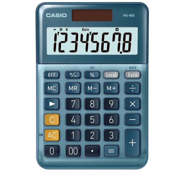 Casio MS-80E - Calcolatrice da tavolo - 8 cifre - pannello solare, batteria