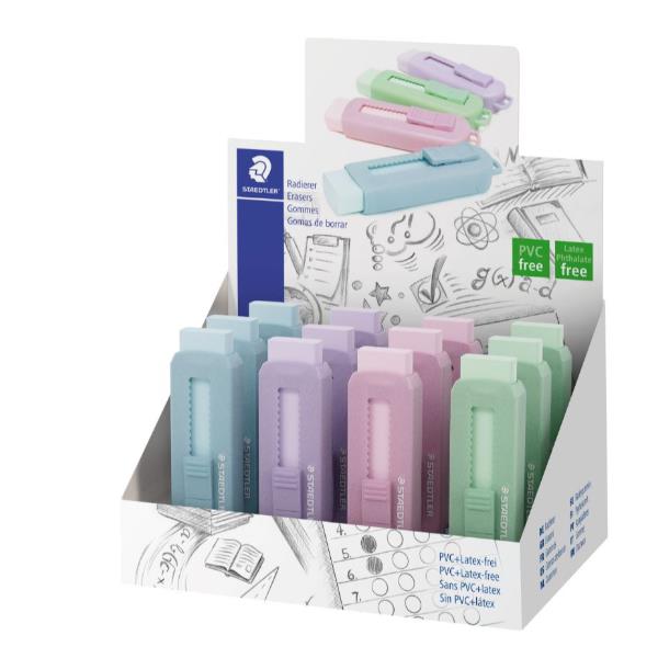 Gomma a scorrimento Eraser - involucro colori pastello assortiti - Staedtler