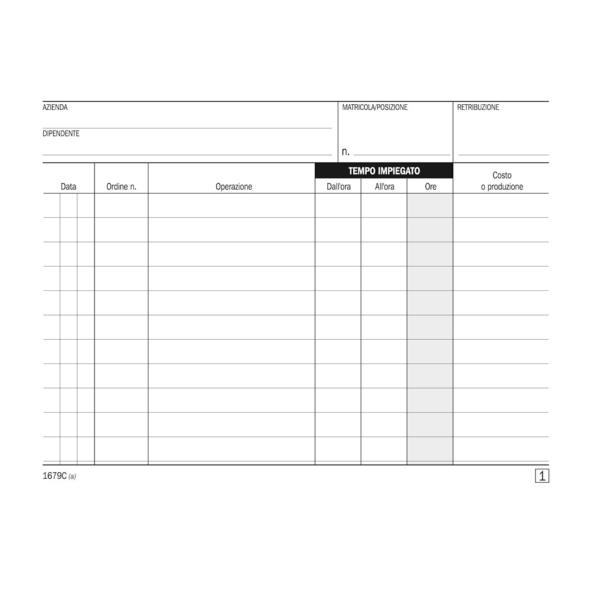 Blocco rapporto lavori - 50/2 copie autoricalcanti - DU1679C0000 - Data Ufficio