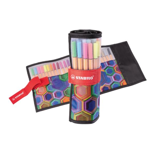 Pennarello Arty Line Point 88 - punta in fibra - colori assortiti - Stabilo - rollerset 25 pezzi