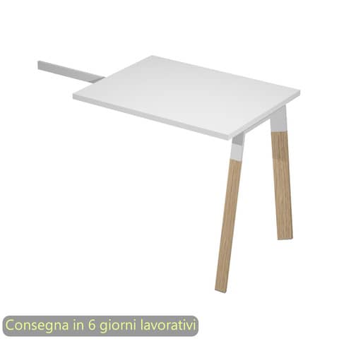 Allungo scrivanie Woody Superior - 80 x 60 x 72,5 cm - piano bianco
