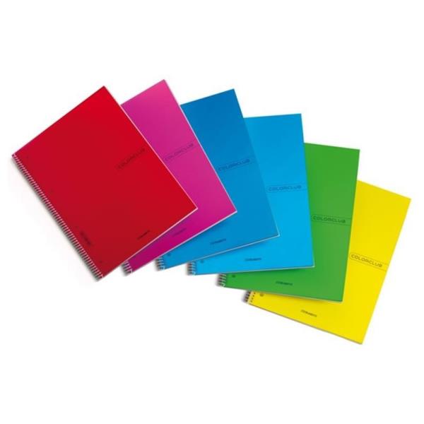 Blasetti Colorclub PPL - Taccuino - rilegatura a spirale - A5 - 70 fogli / 140 pagine - quadretti - 4 fori - disponibile in colori assortiti - polipropilene (PP)