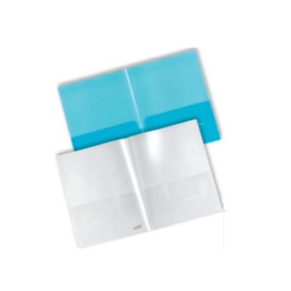 Cartella con doppia tasca Plastidea - A4 - PP - blu - Iternet - conf. 5 pezzi