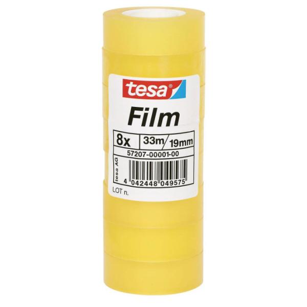 Nastro adesivo Tesafilm - 19 mm x 33 m - PP - trasparente - Tesa - torre 8 pezzi