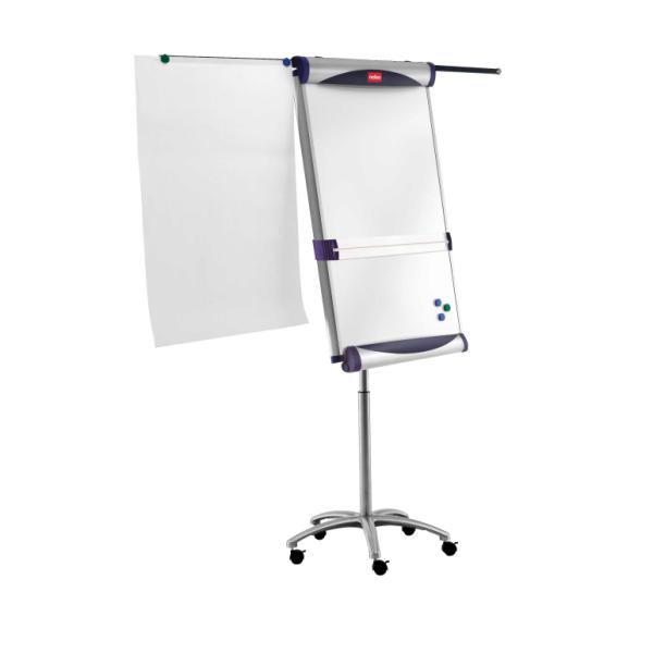 Lavagna portablocco Classic con ruote - 100 x 70 cm - bracci estensibili - bianco - Nobo