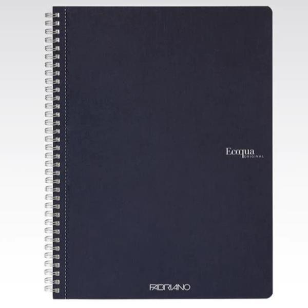 Maxiquaderno Ecoqua original - A4 - 90gr - 5mm - 70 fogli - blu scuro - spiralato - Fabriano