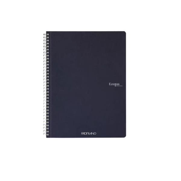 Maxiquaderno Ecoqua original - spiralato - A4 - 90gr - 1 rigo - 70 fogli - blu scuro - Fabriano