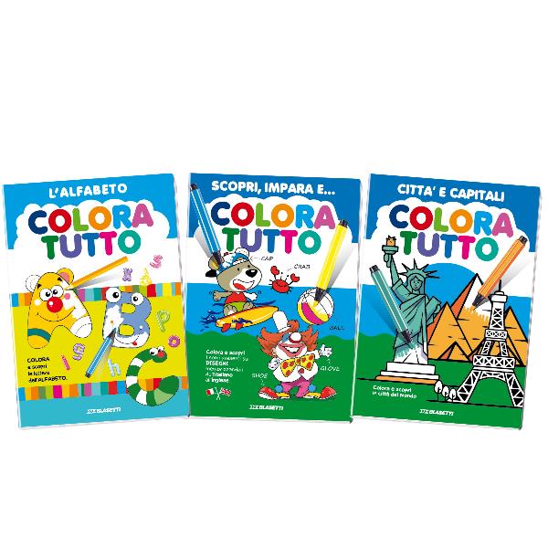 Album da colorare - alfabeto - capitali - 24 facciate - per bimbo - Blasetti - conf. 6 pezzi