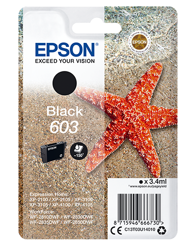 Epson - Cartuccia ink - 603 - Nero - C13T03U14010 - 130 pag
