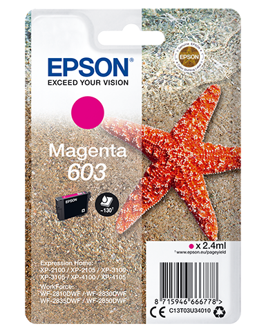 Epson - Cartuccia ink - 603 - Magenta - C13T03U34010 - 130 pag