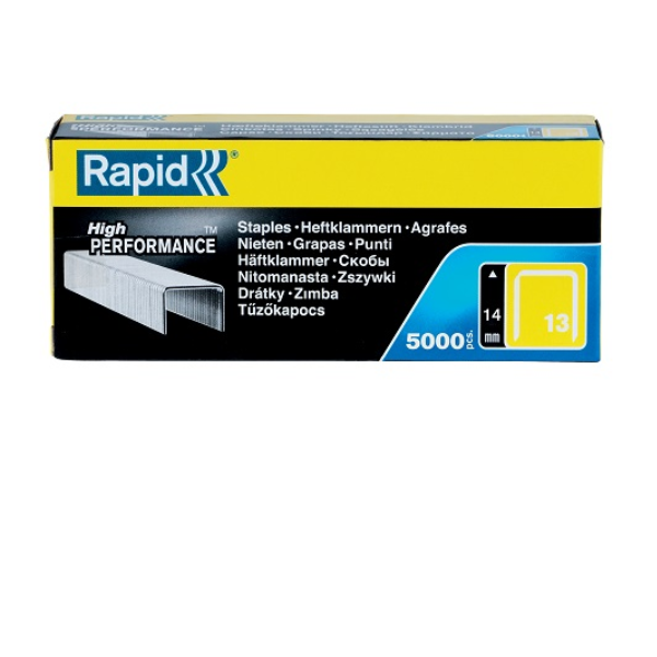 Punti galvanizzati - 13/14 - 14 mm - metallo - Rapid - conf. 5000 pezzi