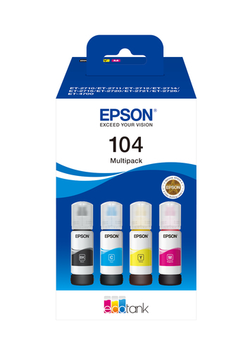 Epson - ECOTANK 104 MULTIPACK - BK/C/M/G - C13T00P640