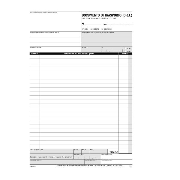 Blocco DDT - 50/50 copie autoricopianti - 29,7 x 21,5 cm - DU1687CD200 - Data Ufficio