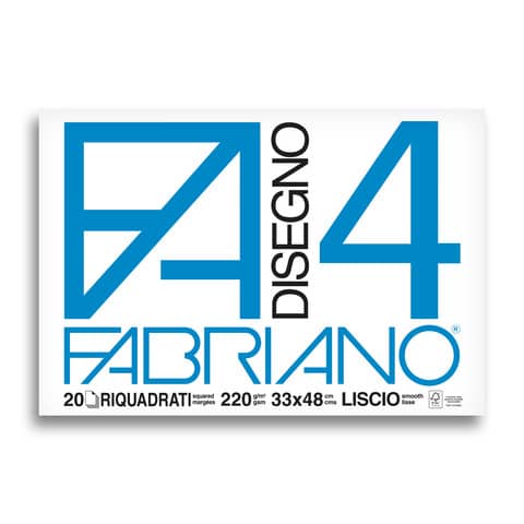 Album F4 - 33 x 48 cm - 220 gr - 20 fogli - liscio squadrato - Fabriano