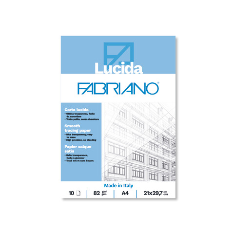Blocco carta lucida - 21 x 29,7 cm - A4 - 10 fogli - 82gr - Fabriano