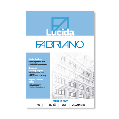 Blocco carta lucida - A3 - 29,7 x 42 cm - 10 fogli - 82gr - Fabriano