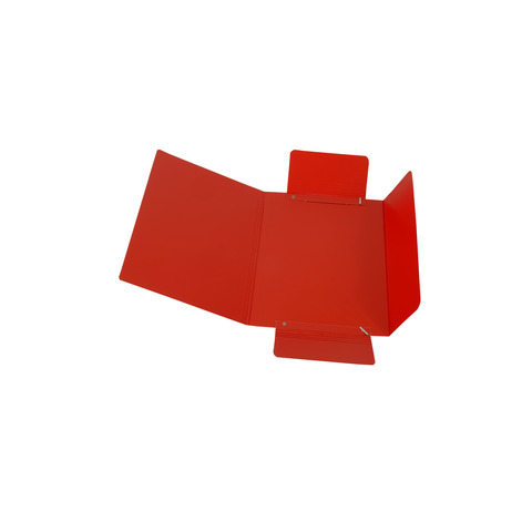 Cartella 3 lembi con elastico - A5 - dorso variabile - cartone plastificato - rosso - Cartotecnica del Garda