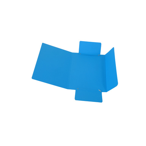 Cartella 3 lembi con elastico - A5 - dorso variabile - cartone plastificato - azzurro - Cartotecnica del Garda