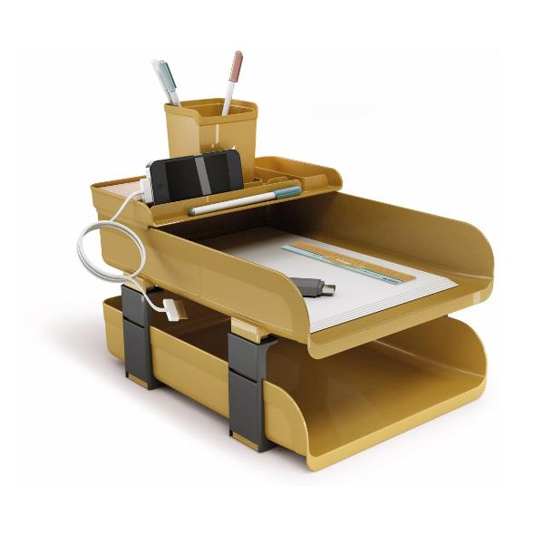 Set scrivania Vintage Caramel - 5 accessori - ocra - Arda