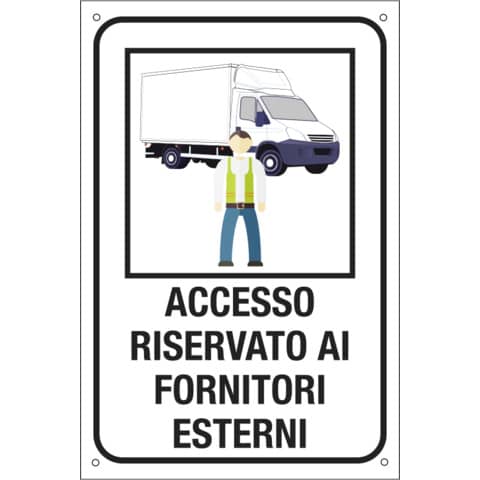 Etichetta - ''Accesso riservato ai fornitori esterni'' - 20x30 cm - Cartelli Segnalatori
