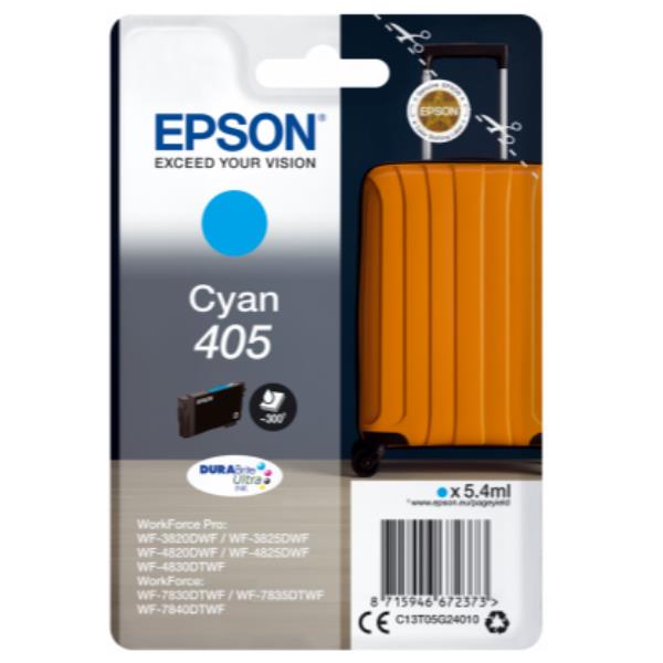 Epson 405XL - 14.7 ml - XL - ciano - originale - blister con radiofrequenza / allarme acustico - cartuccia d'inchiostro - per WorkForce WF-7310, 7830, 7835, 7840; WorkForce Pro WF-3820, 3825, 4820, 4825, 4830