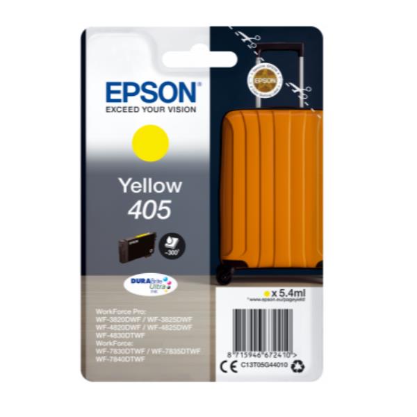 Epson 405XL - 14.7 ml - XL - giallo - originale - blister con radiofrequenza / allarme acustico - cartuccia d'inchiostro - per WorkForce WF-7310, 7830, 7835, 7840; WorkForce Pro WF-3820, 3825, 4820, 4825, 4830