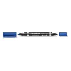 Pennarello Lumocolor Permanent Duo 348 punta feltro - punta 0,6mm e 1,5mm - blu - Staedtler