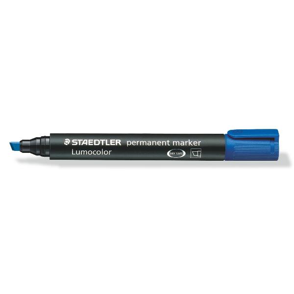 Marcatore Lumocolor Permanent 350 - punta a scalpello - tratto 2 - 5 mm - blu - Staedtler