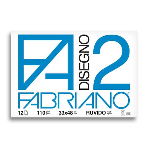 Album F2 - 33 x 48 cm - 12 fogli - 110 gr - ruvido - collato - Fabriano