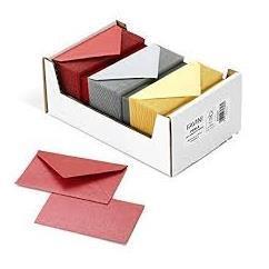 Scatola 150 cartoncini (250gr) + 150 buste (120gr) color rosso, oro, argento - A4 - Favini