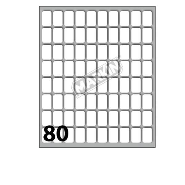 Etichette adesive - in carta - permanenti - 16 x 10 mm - 80 et/fg - 10 fogli - bianco - Markin