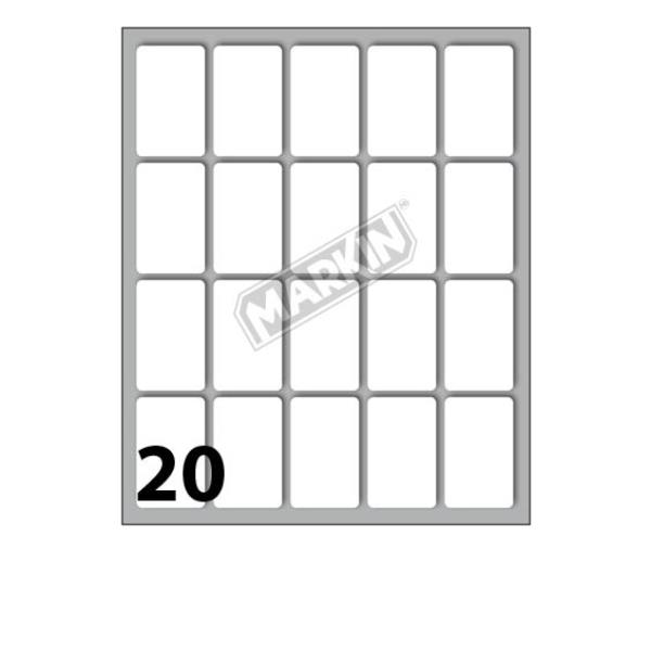 Etichette adesive - in carta - permanenti - 34 x 21 mm - 20 et/fg - 10 fogli - bianco - Markin