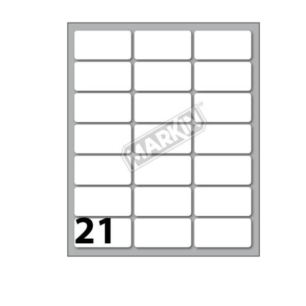 Etichette adesive - in carta - permanenti - 37 x 19 mm - 21 et/fg - 10 fogli - bianco - Markin