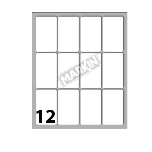 Etichette adesive - in carta - permanenti - 46 x 27 mm - 12 et/fg - 10 fogli - bianco - Markin