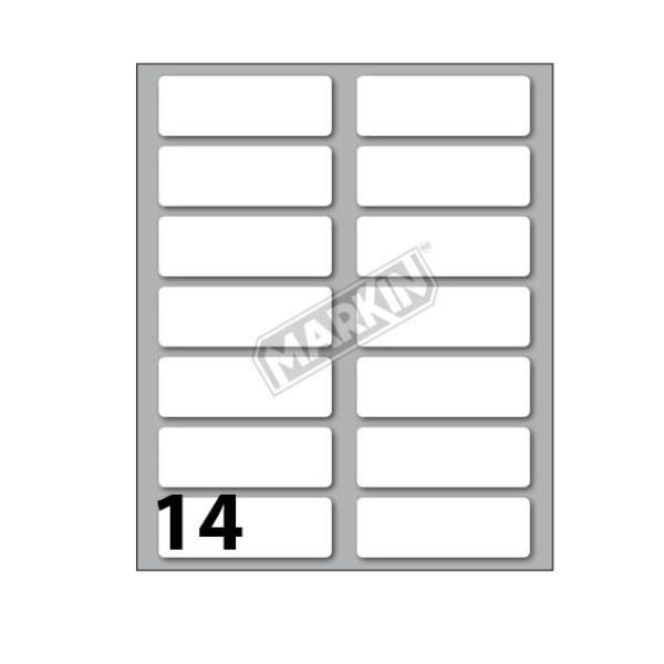 Etichette adesive - in carta - permanenti - 52 x 18 mm - 14 et/fg - 10 fogli - bianco - Markin