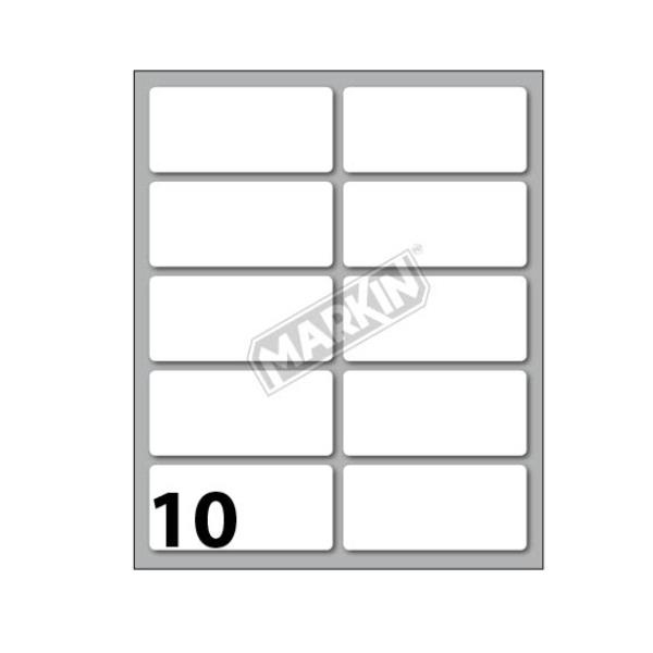 Etichette adesive - in carta - permanenti - 56 x 26 mm - 10 et/fg - 10 fogli - bianco - Markin