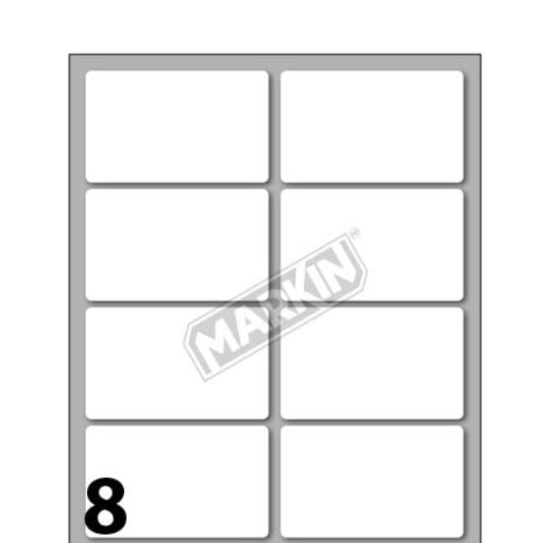 Etichette adesive - in carta - permanenti - 56 x 34 mm - 8 et/fg - 10 fogli - bianco - Markin