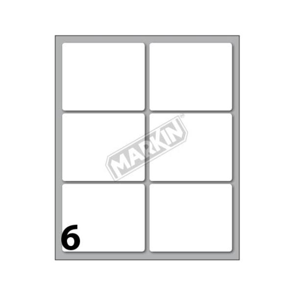 Etichette adesive - in carta - permanenti - 56 x 46 mm - 6 et/fg - 10 fogli - bianco - Markin
