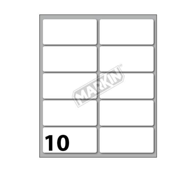 Etichette adesive - in carta - permanenti - 58 x 27 mm - 10 et/fg - 10 fogli - bianco - Markin