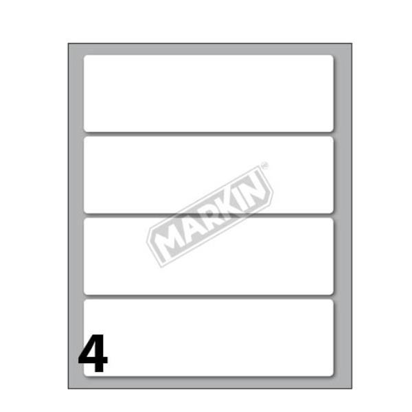 Etichette adesive - in carta - permanenti - 110 x 34 mm - 4 et/fg - 10 fogli - bianco - Markin