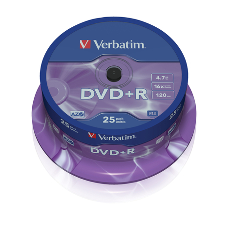 Verbatim - Scatola 25 DVD+R - serigrafato - 43500 - 4,7GB