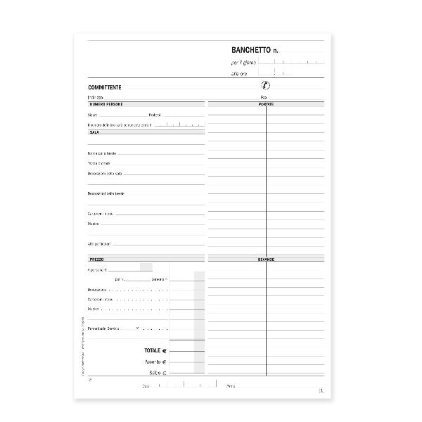 Blocco preventivi e ordini per banchetti - 50/50 - copie autoricalcanti - 29,7x21,5cm - 1670C0000 - Data Ufficio